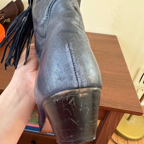 Laredo Women's Navy Heeled Boots - Picture 4 of 5